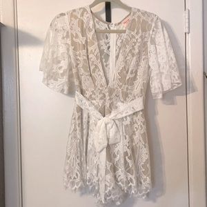 White lace playsuit romper